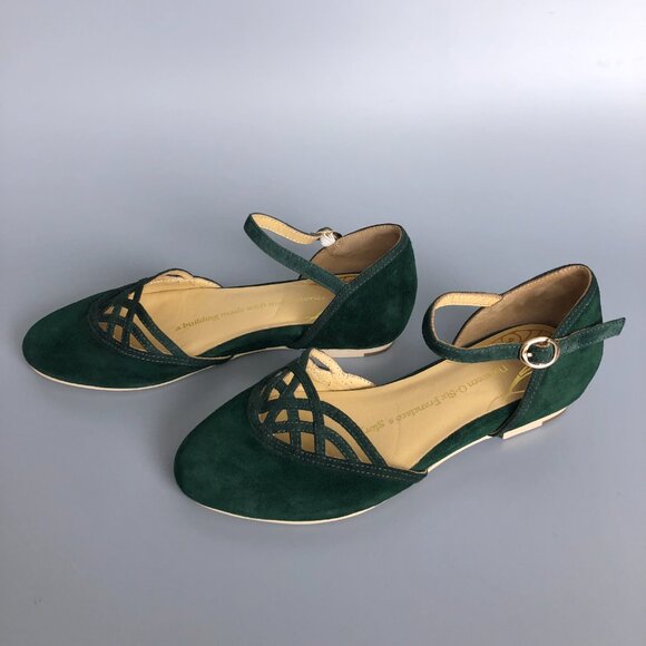 BNWT Charlie Stone 50's Serpente Flats in Emerald Green Size 35 EU - Picture 8 of 14